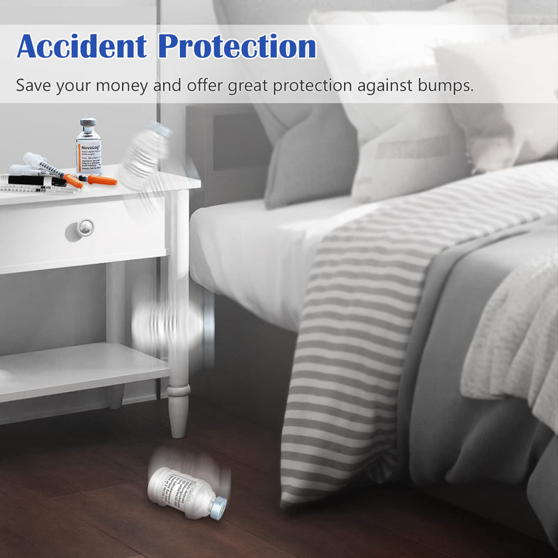 MEDMAX Insulin Via Bottle Protector Case for Diabetic, Insulin Vial Holder Silicone Protective Sleeve to Protect Your Insulin Vial from Breaking, for Most 10ML Insulin Vials, 2-Pack, (Clear) Short-Clear - BeesActive Australia