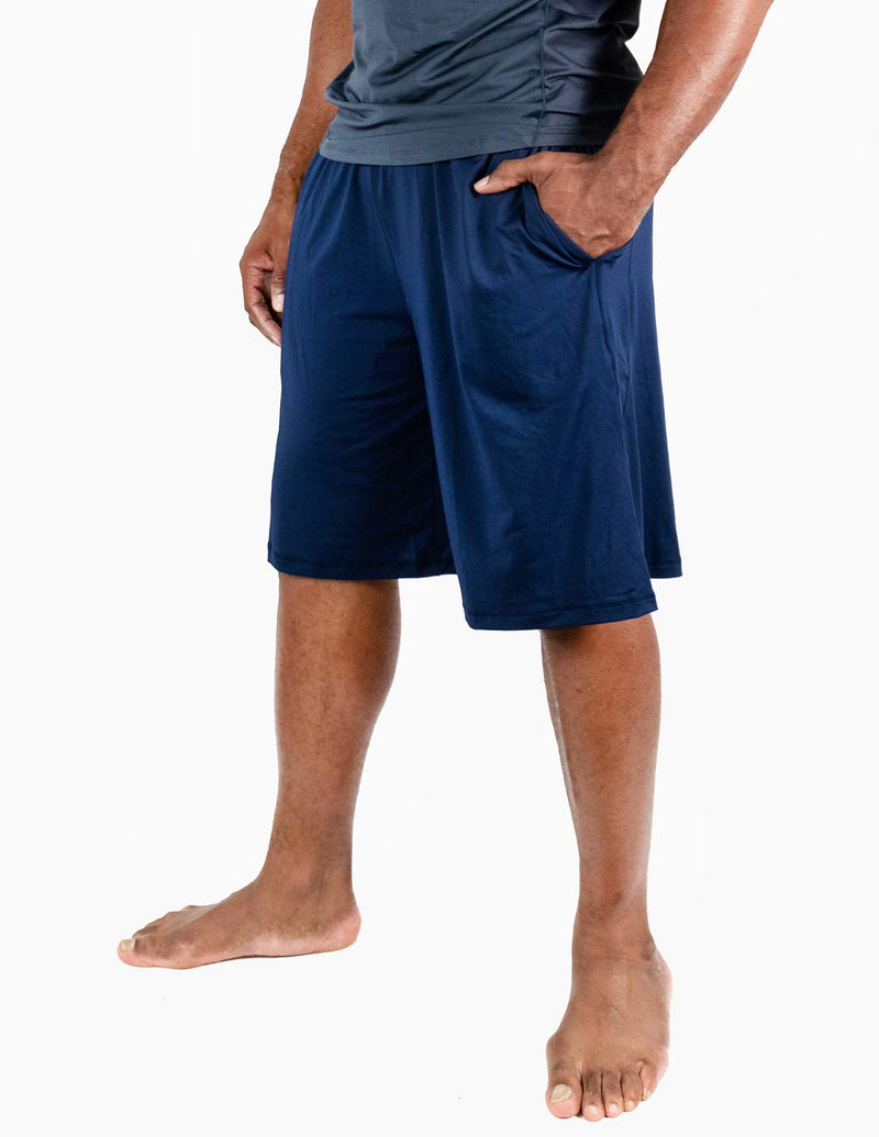 DEVOPS Men's 2-Pack Loose-Fit 10" Workout Gym Shorts with Pockets Small 0# (Black / Navy) - BeesActive Australia