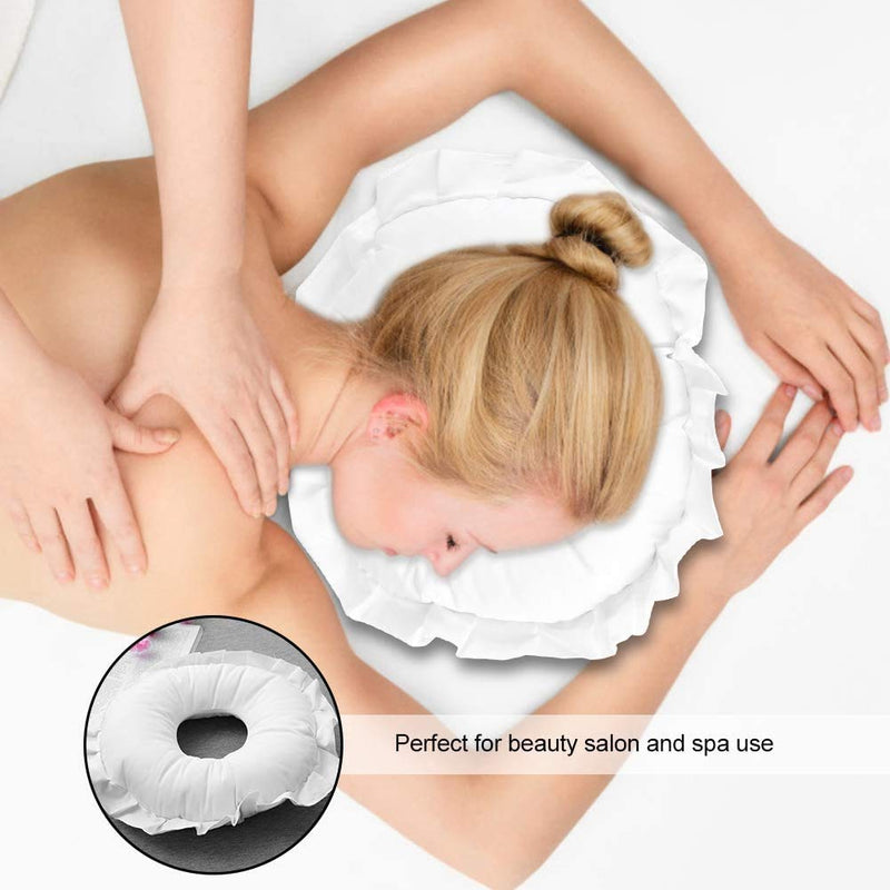 SPA Massage Pillow, Polyester Face Relax Salon Care Hollowed Pillow Nap Rest Cushion with Breathing Hole(White) White - BeesActive Australia