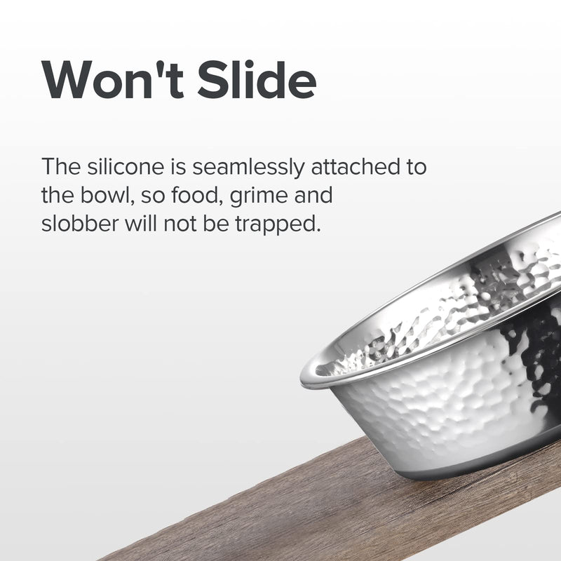 URBUDDIES Hammered Stainless Steel Dog Bowls with Nonslip Bottom, Pack of 2 Toy Dog Breeds & Cats - BeesActive Australia
