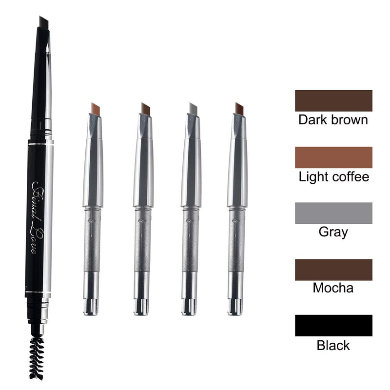 Eyebrow Pencil with Brow Brush，Waterproof and Retractable Makeup Brow Liner,Brow Defining Kir for Girls and Women, 1 Pen 5 Color Optional - BeesActive Australia