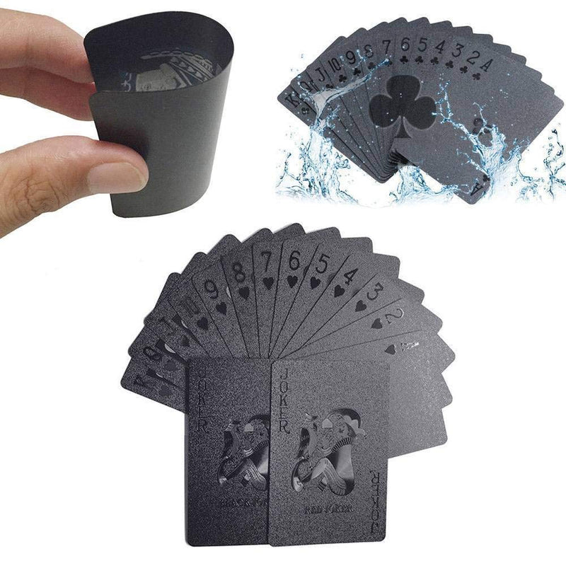 Luxury Playing Cards 100% Waterproof Flexible Plastic 52+2 Poker Black - BeesActive Australia