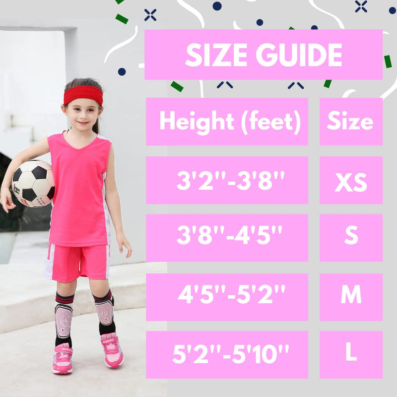 CybGene Soccer Shin Guards for Kids Adults Soccer Gear for Boys Girls Youths Protective Equipment Adjustable Straps with Breathing Holes Pink Large - BeesActive Australia