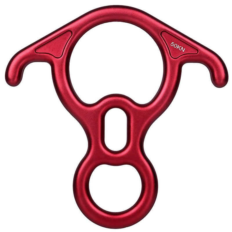 50KN Rescue Figure, 8 Descender Large Bent-Ear Belaying and Rappelling Gear Belay Device Climbing for Rock Climbing Peak Rescue 7075 Aluminum Alloy Red - BeesActive Australia