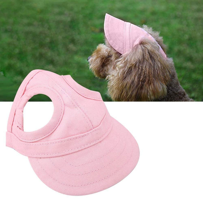 Fditt Pet Dog Cat Baseball Outdoor Cap Sunbonnet Adjustable Stripe Summer Travel Sport Hat (Pink L) - BeesActive Australia