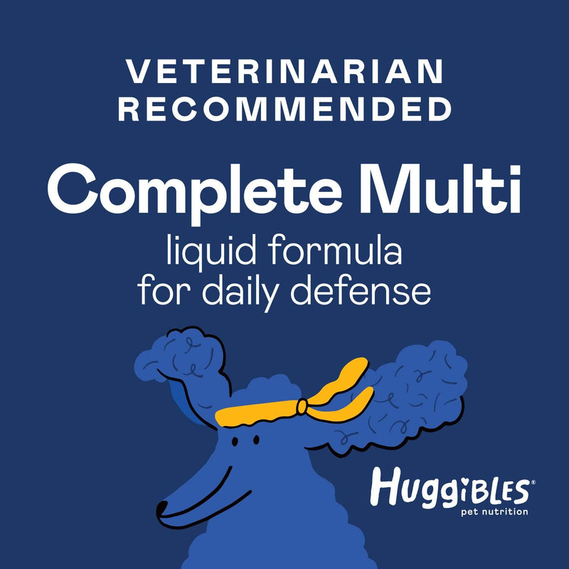 HUGGIBLES All-in-One Complete Multivitamin for Dogs and Cats – Daily Supplement with Digestive Support & Immunity, Allergy & Skin & Coat Support, Mobility Support – Antioxidants for Longevity All-In-One Multi Oil 2oz - BeesActive Australia