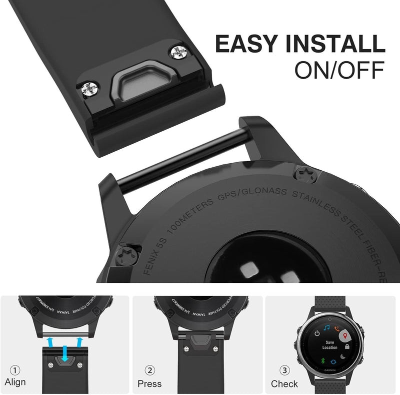 Compatible for Fenix 5S, Soft Silicone Wristband Replacement Watch Band for Fenix 5S/Fenix 5S plus/Fenix 6S/Fenix 6S Pro/fenix 6S Sapphire/D2 delta S (Width: 20mm) Mint Green - BeesActive Australia