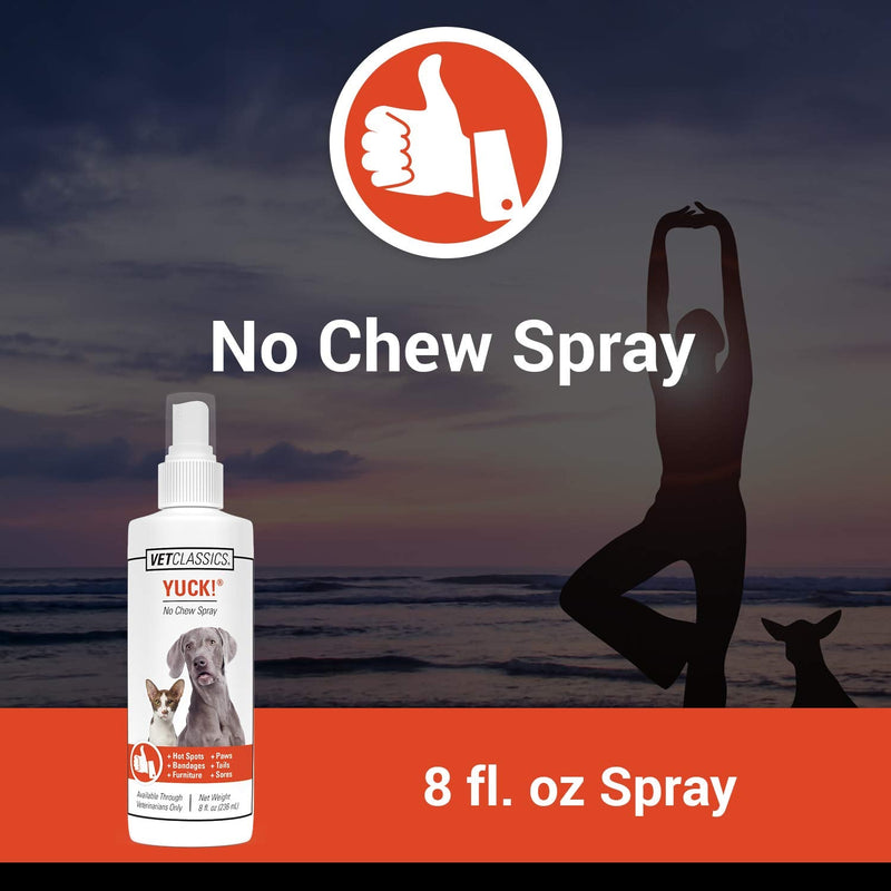 Vet Classics Yuck! No-Chew Training Spray for Dogs, Cats – Water-Based Formula for Dog Chewing – Dog Chew Spray, Cat Chew Spray for Surfaces, Furniture, Bandages, Pet Sores – 8 Oz. - BeesActive Australia