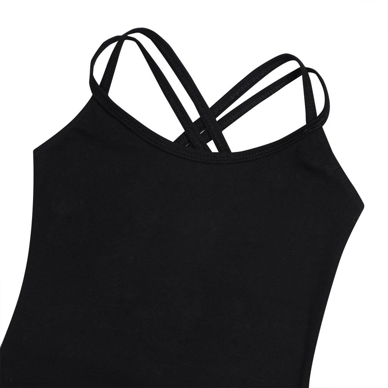 [AUSTRALIA] - CHICTRY Girls Sleeveless Dance Ballet Leotard with Wrap-Around Skirt Outfit Clothes Black&rose 5 / 6 