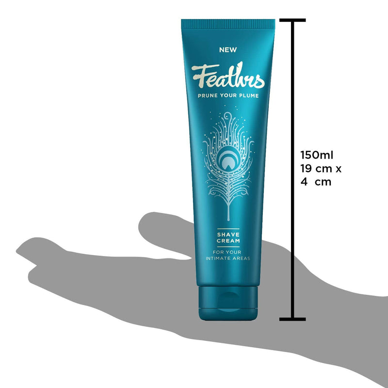 Feathrs Sensitive Shave Cream for Styling Intimate Areas - Vegan - 150ml 150 ml (Pack of 1) - BeesActive Australia