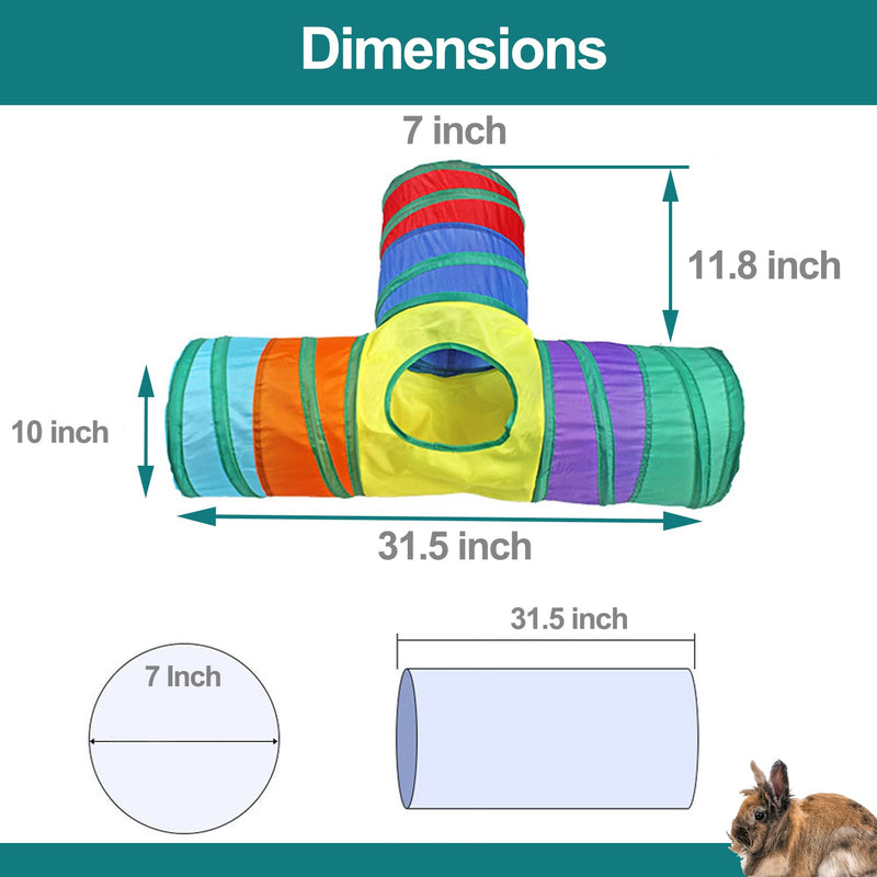 Rabbit Toys, Bunny Tunnels and Tubes with Chew Toys for Grinding Teeth Apple Sticks Bamboo Carrot Loofah and Grass Ball for Rabbit Guinea Pig Chinchilla Ferret Rat - BeesActive Australia