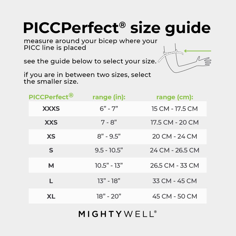 Mighty Well PICCPerfect® PICC Line Cover - Moisture-Wicking Anti-Odor Sleeve, Olive, Large L - BeesActive Australia