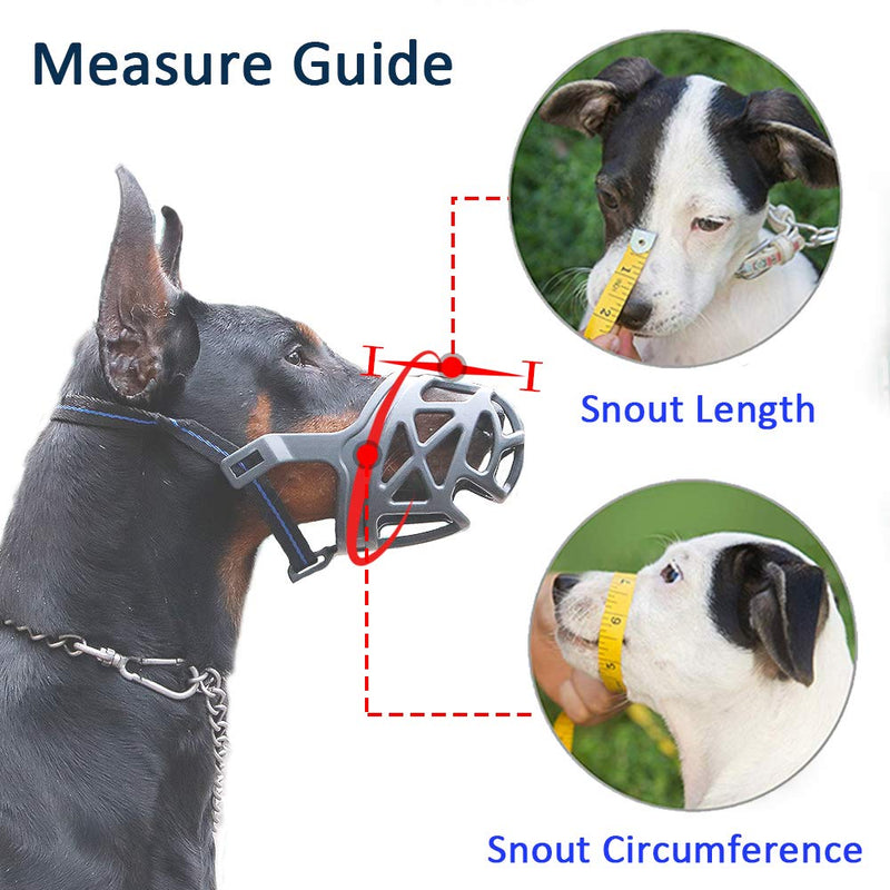 Dog Muzzle, Breathable Basket Muzzles for Small, Medium, Large and X-Large Dogs, Anti-Biting, Barking and Chewing Dog Mouth Cover L Black - BeesActive Australia
