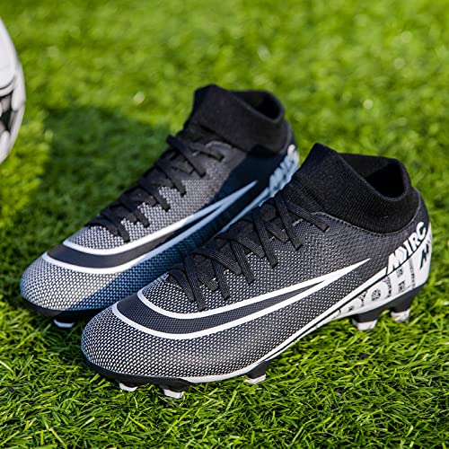 Zquaus Mens Cleats Football,Walking Athletic Soccer Shoes,Ag Cleats Outdoor Training 9.5 M1-black - BeesActive Australia