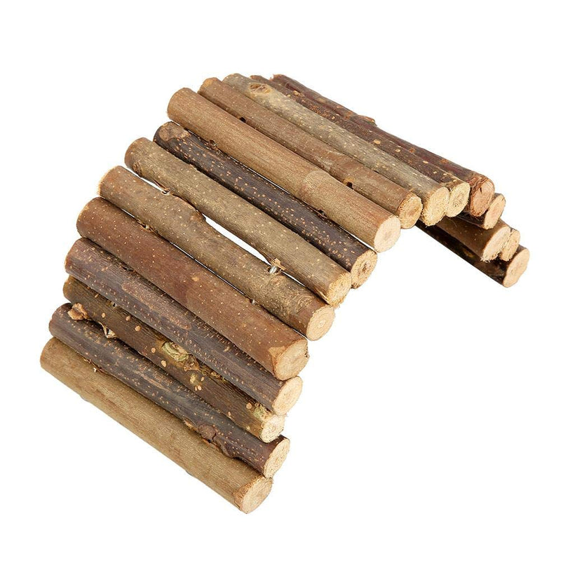 Wooden Ladder Hamster Chew Bridge Toy, Reptile Hiding House Fence Climbing Bridge Small Animal Reptile Lizard Tortoise Hedgehog Chew Toy Medium - BeesActive Australia