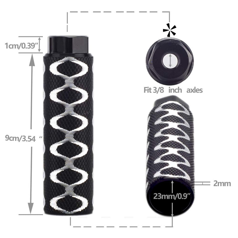 SMALL STAR Bike Pegs 2Pcs Aluminum Alloy Anti-Skid Lead Foot Bicycle Pegs 3/8 inch Axles - BeesActive Australia