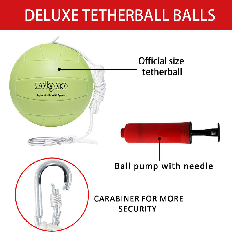 YDDS Tether Balls and Rope Set, Glow in Dark, Come with Carabiner, Ball Pump with Needle, and Extra Rope for Replacement - BeesActive Australia