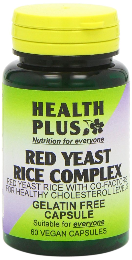 Health Plus Red Yeast Rice Complex Heart Health and Cholesterol Lowering Supplement - Pack of 60 Gelatin Free Capsules - BeesActive Australia