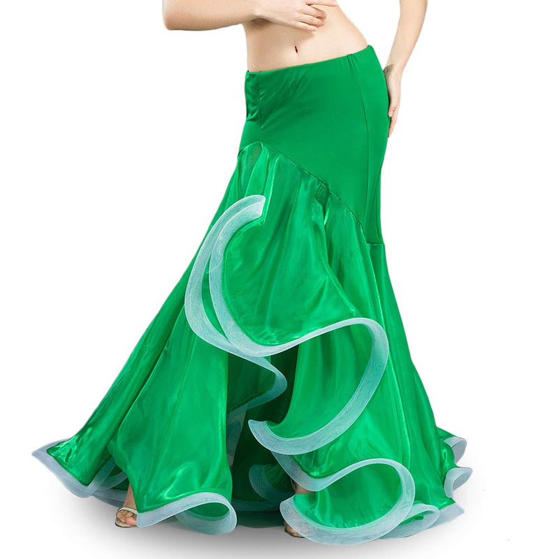 [AUSTRALIA] - ROYAL SMEELA Belly Dance Skirt Belly Dancer Costumes for Women Maxi Fishtail Skirt Ruffle Mermaid Skirts Carnival Outfits Green 