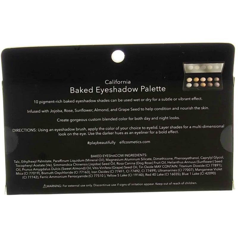 Baked Eyeshadow Palette, 10-Shade Set, California - BeesActive Australia