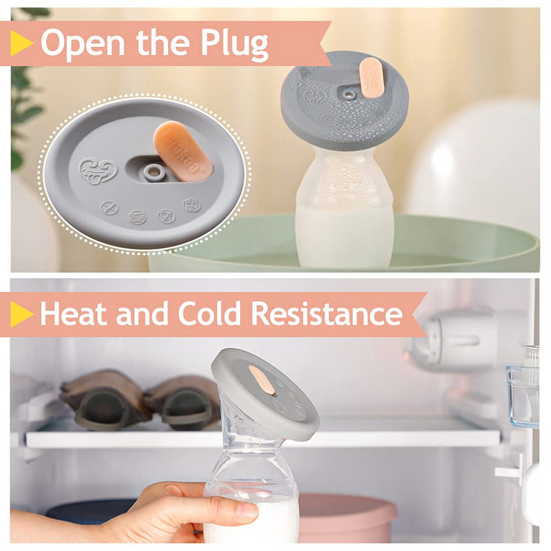 haakaa Manual Breast Pump Breast Milk Collector 4oz/100ml and Cap Set 100ml with Lid - BeesActive Australia