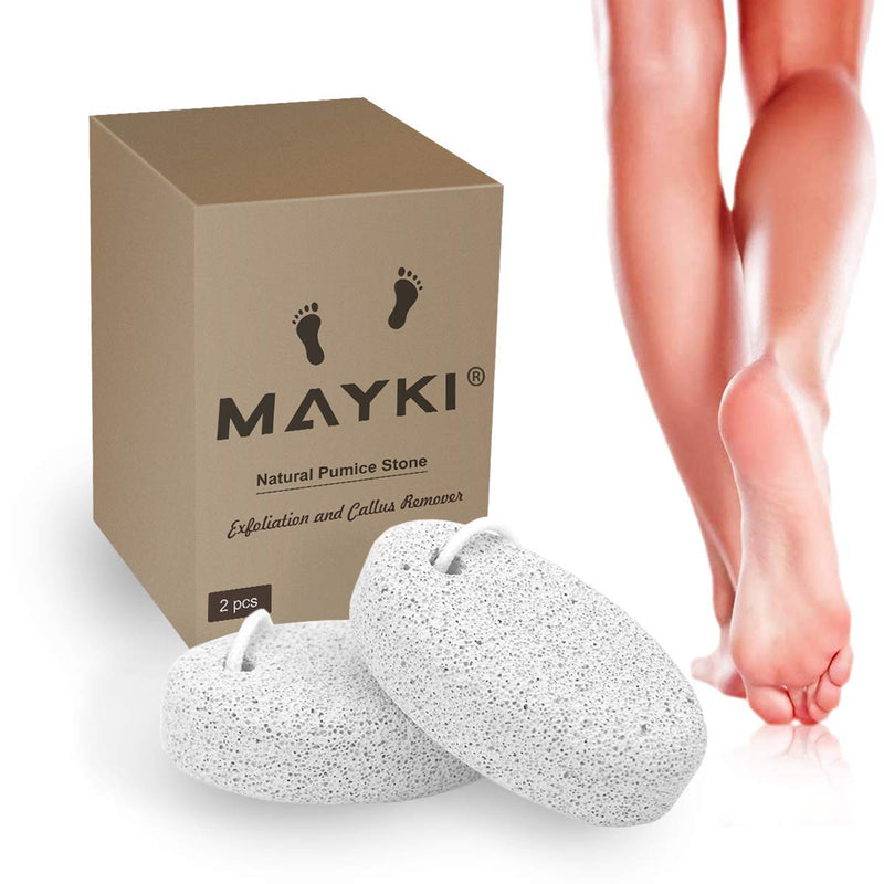 Pumice Stone 2 Pcs, Natural Lave Pumice Stone for Feet/Hand, Small Callus Remover/Foot Scrubber Stone for Men/Women by MAYKI White - BeesActive Australia