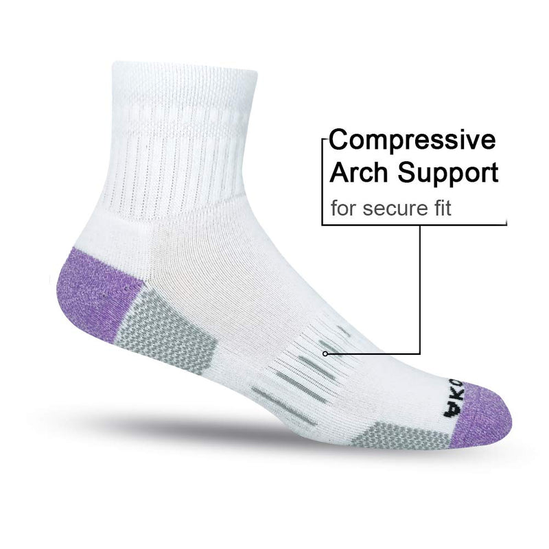 [AUSTRALIA] - AKOENY Men's Performance Athletic Cushion Quarter Socks (6 Pack) Shoe Size: 6-12 Black 