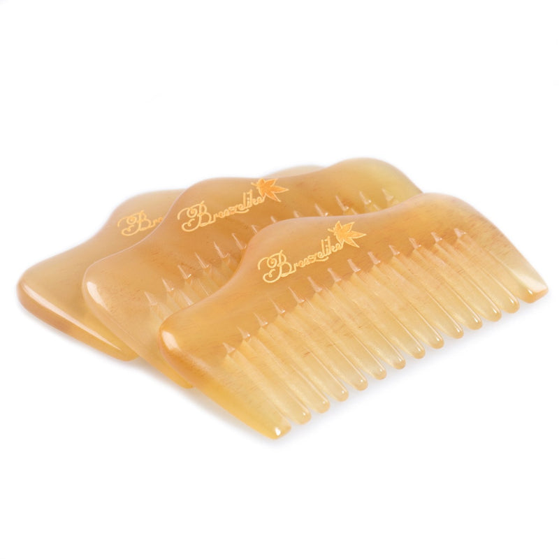 Breezelike Hair and Beard Comb - Mini Sheep Horn Comb for Detangling - No Static Wide Tooth Pocket Comb for Men and Women - BeesActive Australia