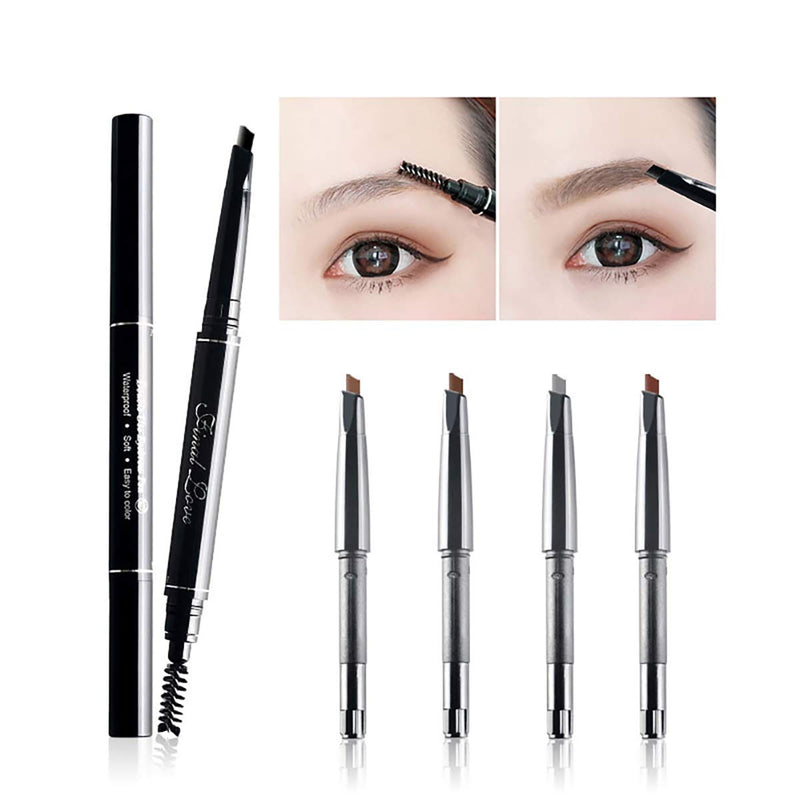 Eyebrow Pencil with Brow Brush，Waterproof and Retractable Makeup Brow Liner,Brow Defining Kir for Girls and Women, 1 Pen 5 Color Optional - BeesActive Australia