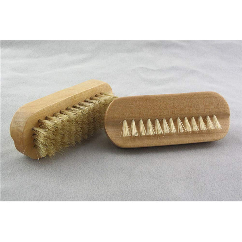Frcolor 2Pcs Wood Nail Brush Scrub Boar Bristle Brush Nail Pedicure Tool for Nail Art - BeesActive Australia