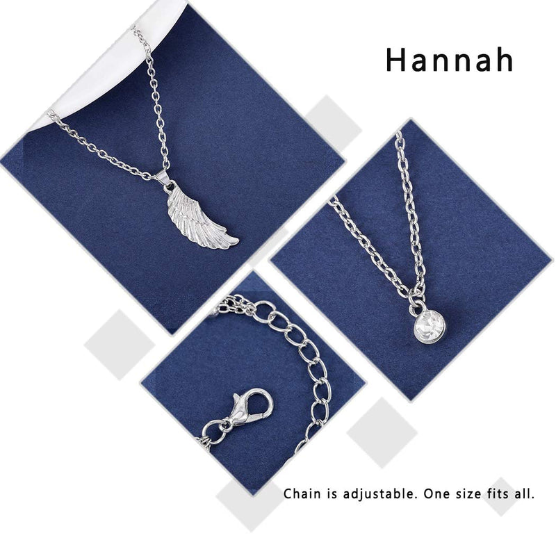 Hannah Boho Layered Rhinestone Necklaces Silver Beaded Wings Pendant Necklace Chain Jewelry for Women and Girls - BeesActive Australia