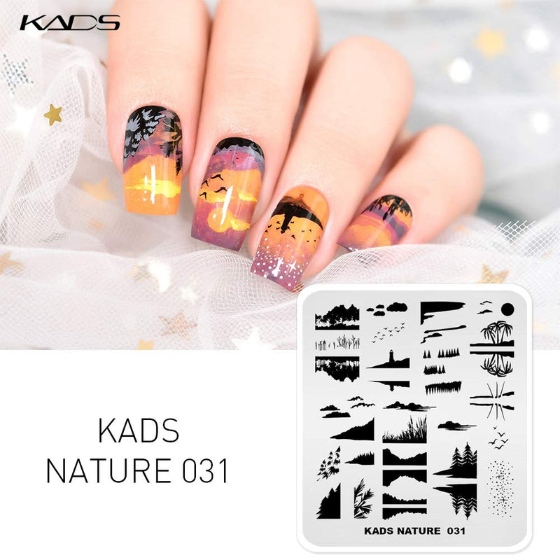 KADS Nail Stamping Plate Nature Template Image Design Plates for Nail Art Decoration and DIY Nail Art (NA031) NA031 - BeesActive Australia