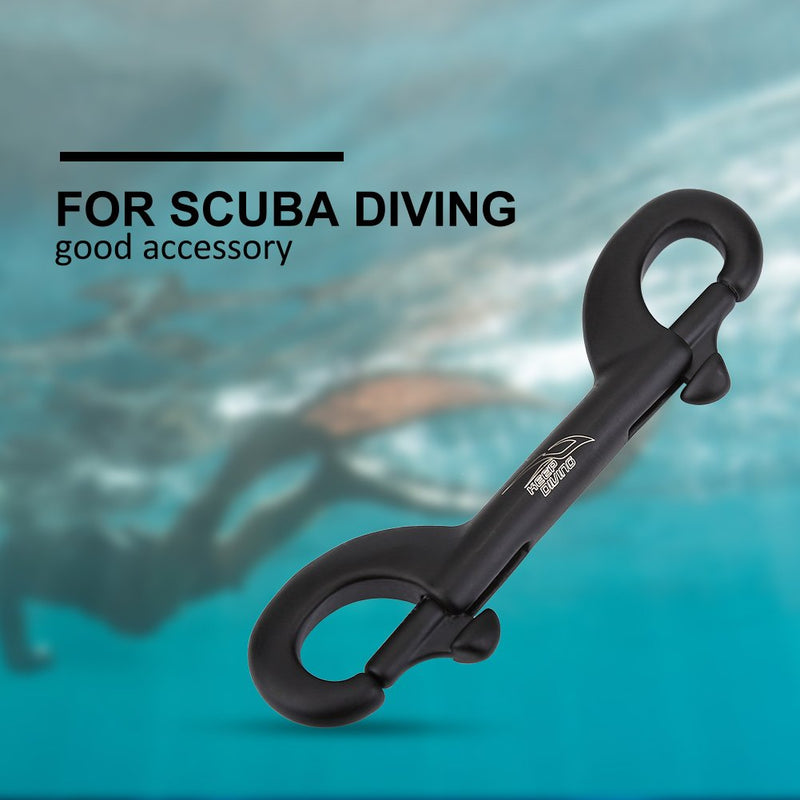 Diving Hook, Durable Stainless Steel Double End Snap Bolt Scuba Diving Buckle for Underwater Diving Black 90mm - BeesActive Australia