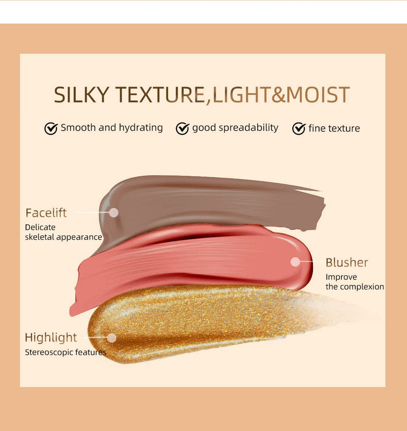 2 Colors Liquid Contour Beauty Wand, Highlighter and Bronzer Stick,Long Lasting & Smooth Natural Matte Finish,with Cushion Applicator Attached Easy to Blend. (1# / 2#) 2 Colors- 1# / 2# - BeesActive Australia