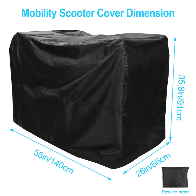 Mobility Scooter Cover Waterproof, Wheelchair Waterproof Heavy Duty Storage Rain Cover 140x 66x 91cm - BeesActive Australia