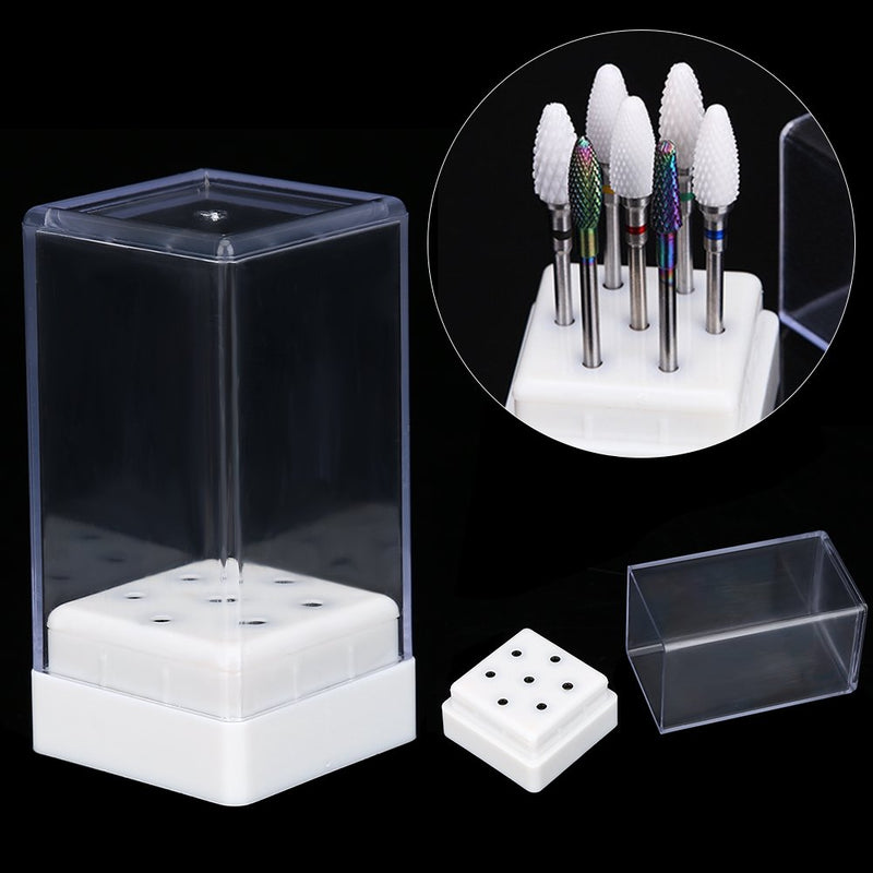 Rotekt 7 Holes Nail Drill Heads Bits Holder Organizer Box Container for Nail Grinding Heads Display - BeesActive Australia