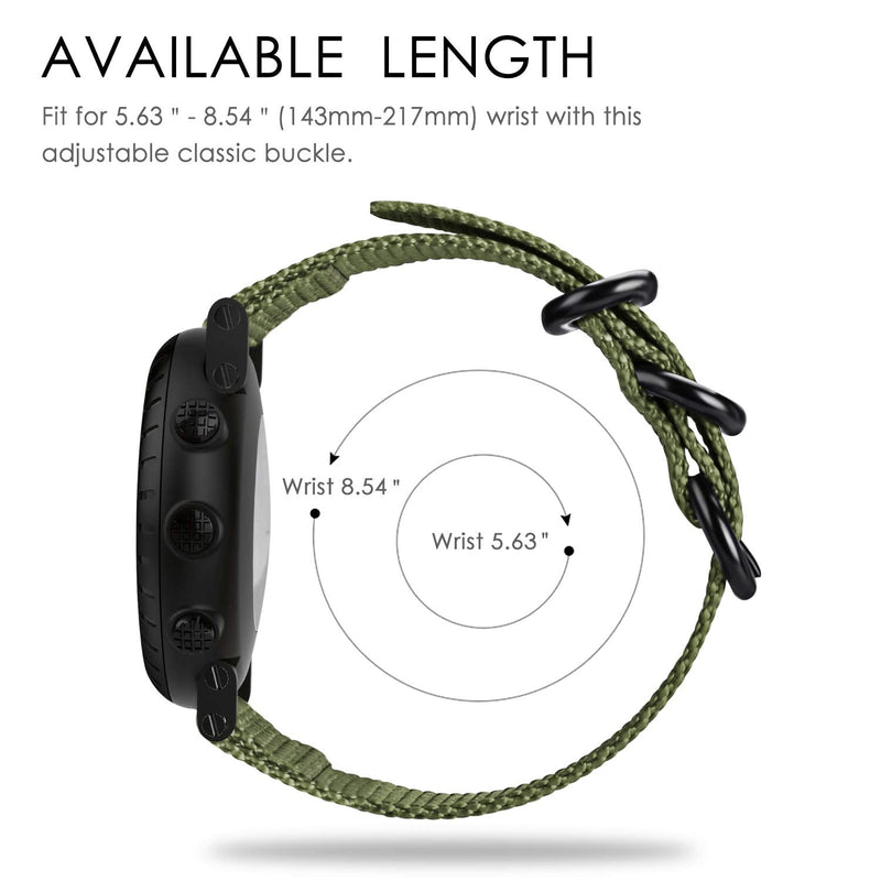 Fintie Watch Band Compatible with Suunto Core, Premium Woven Nylon Replacement Sport Strap with Metal Buckle Compatible with Suunto Core Smart Watch Olive - BeesActive Australia