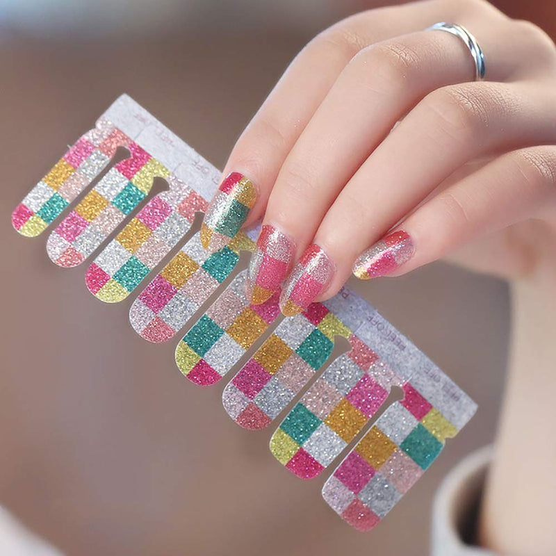 WOKOTO 6Pcs Nail Wraps For Women Sticker Nails With 1Pc Nail File Kit Full Nail Tips Stickers Wraps For Nails - BeesActive Australia