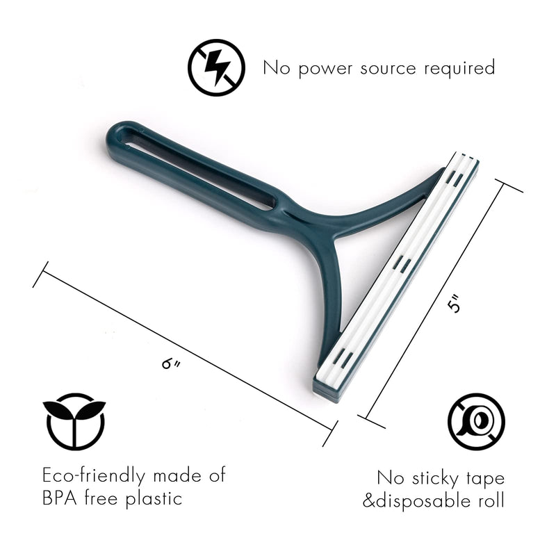 Greenkit Pet Hair Remover for Couch-The Non-Damaging Pet Hair Remover for Furniture,for Clothes,Carpet Scraper,Pet Fur Remover,Lint Brushes for Pet Hair 1 Pack Blue - BeesActive Australia