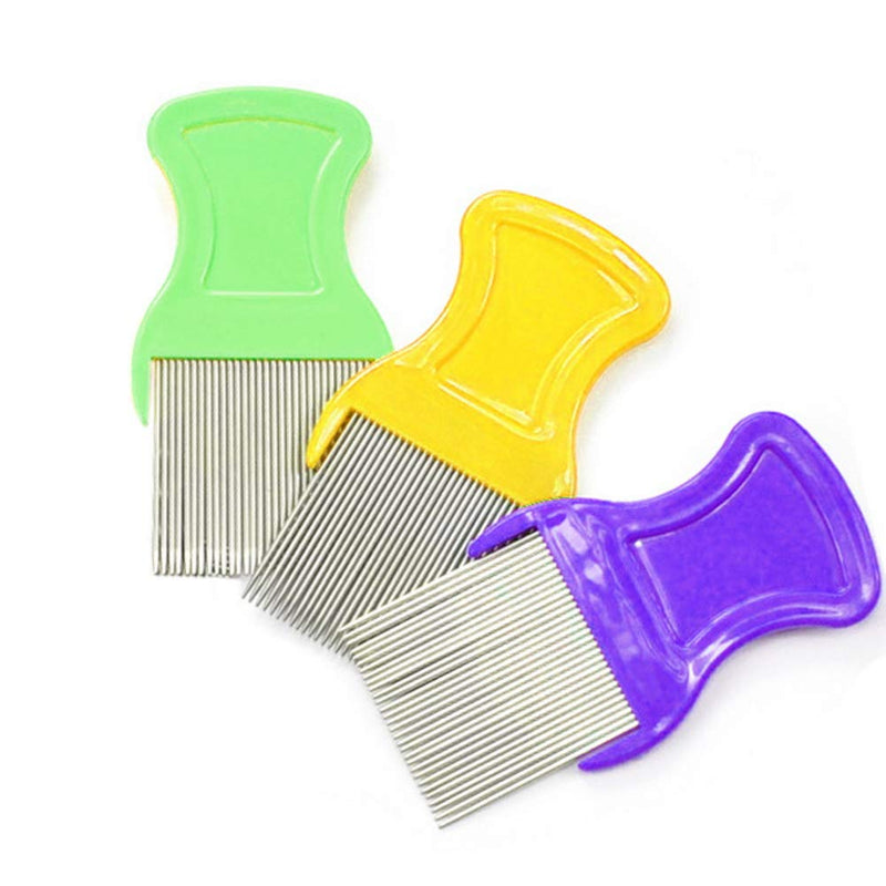 nuoshen 6 Pcs Lice Comb, Double Sided Plastic Hair Comb Metal Teeth Nit Combs Head Lice Treatment for Adults, Kids, Dogs, Cats Size A (Pack of 1) - BeesActive Australia