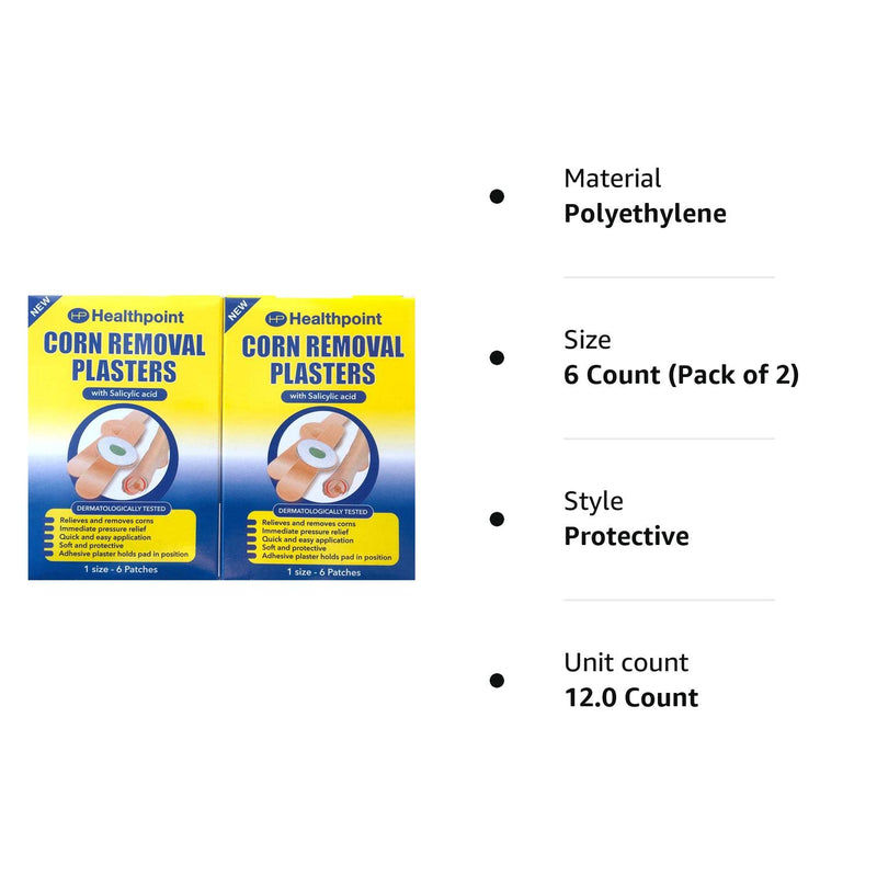 Healthpoint Corn Plasters with Salicylic Acid Relieves and Removes Corns 1 Size 12 Patches Total - BeesActive Australia