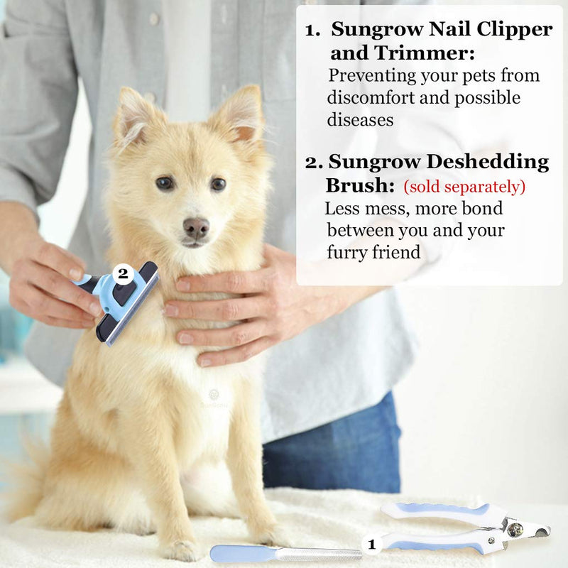 SunGrow Dog Nail Clipper and File Set, With Clipper and File, Razor Sharp Blade with Safety Switch, Blue and White, 1 Set per Pack - BeesActive Australia