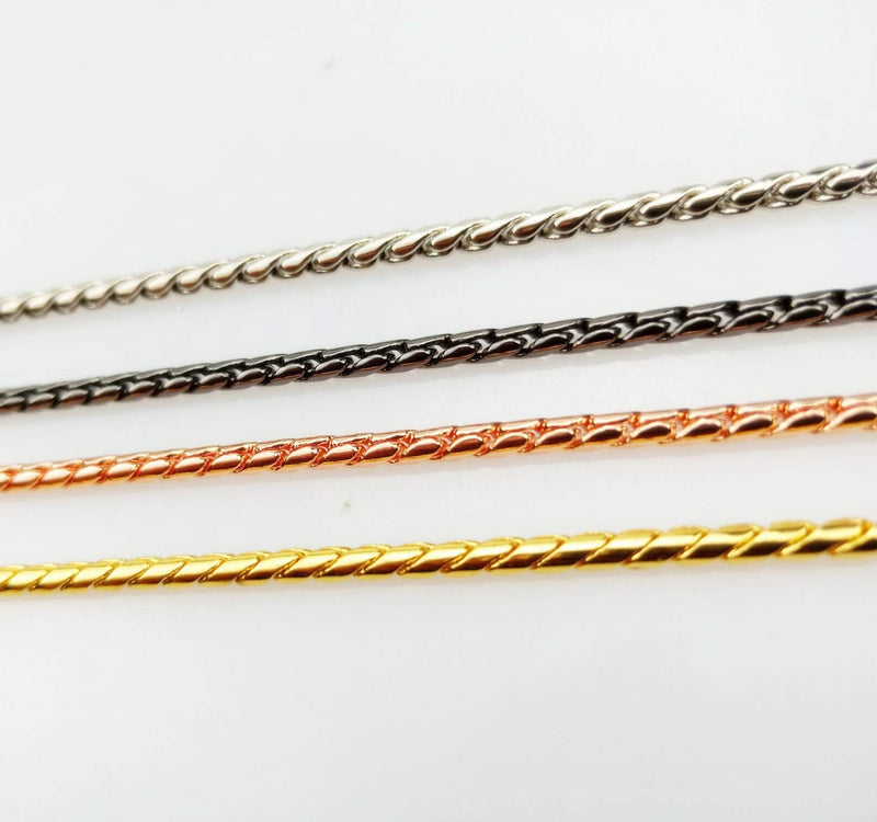 Umisun Dog Snake Chain Choke Collar P Chock Metal Chain Pet Collars Necklace Walking Training Pet Supplies for Small Medium Large Dogs 4.0mm×20" Rose Gold - BeesActive Australia