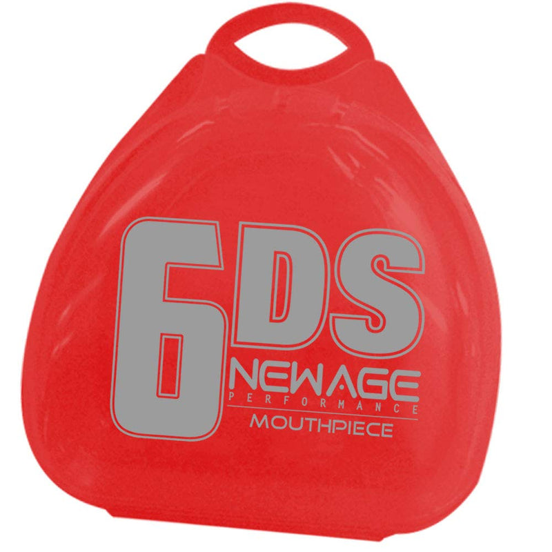 New Age Performance 6DS Sports and Fitness Weight-Lifting Mouthpiece - Lower Jaw - No-Contact - Includes Case - Red - BeesActive Australia