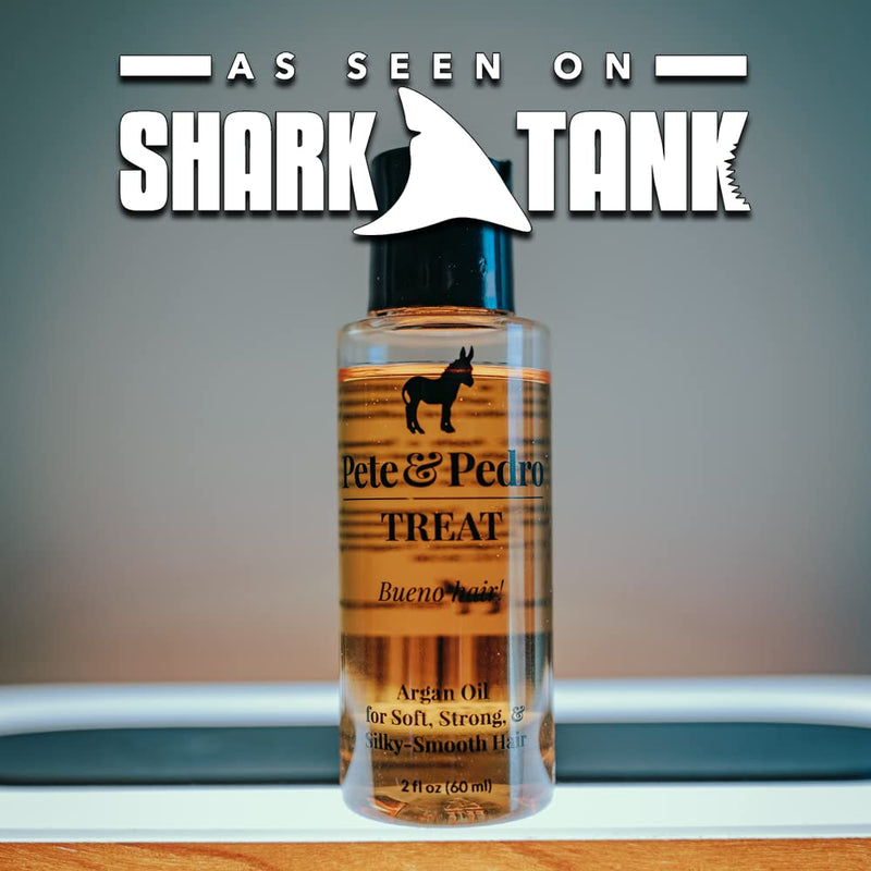 Pete & Pedro TREAT - Argan Oil Moisturizing Hair Treatment | Keeps Hair Soft, Strong, Frizz-Free, Silky, & Shiny | Helps Dry & Damaged Hair, Skin, Nails, & Cuticles | As Seen on Shark Tank, 2 oz. a) Treat Argan Oil - BeesActive Australia