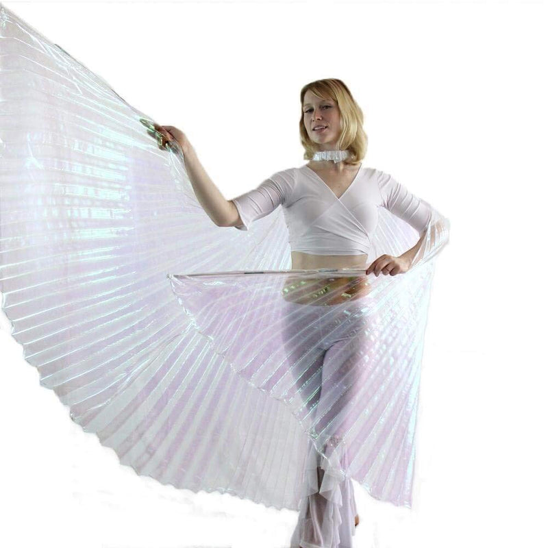 [AUSTRALIA] - Danzcue 360 Degree Worship Isis Wings Iridescent White Medium-Large 