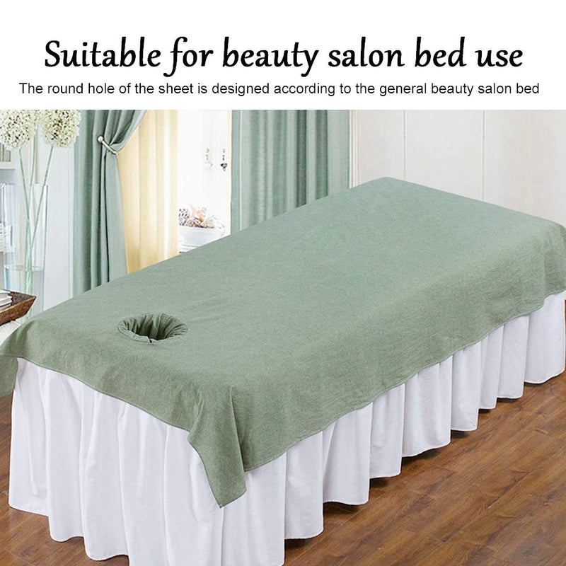 Beauty Massage Bed Sheets, Salon Massage SPA Couch Soft Cotton Bed Cover Protector with Face Breath Hole (Green) Green - BeesActive Australia