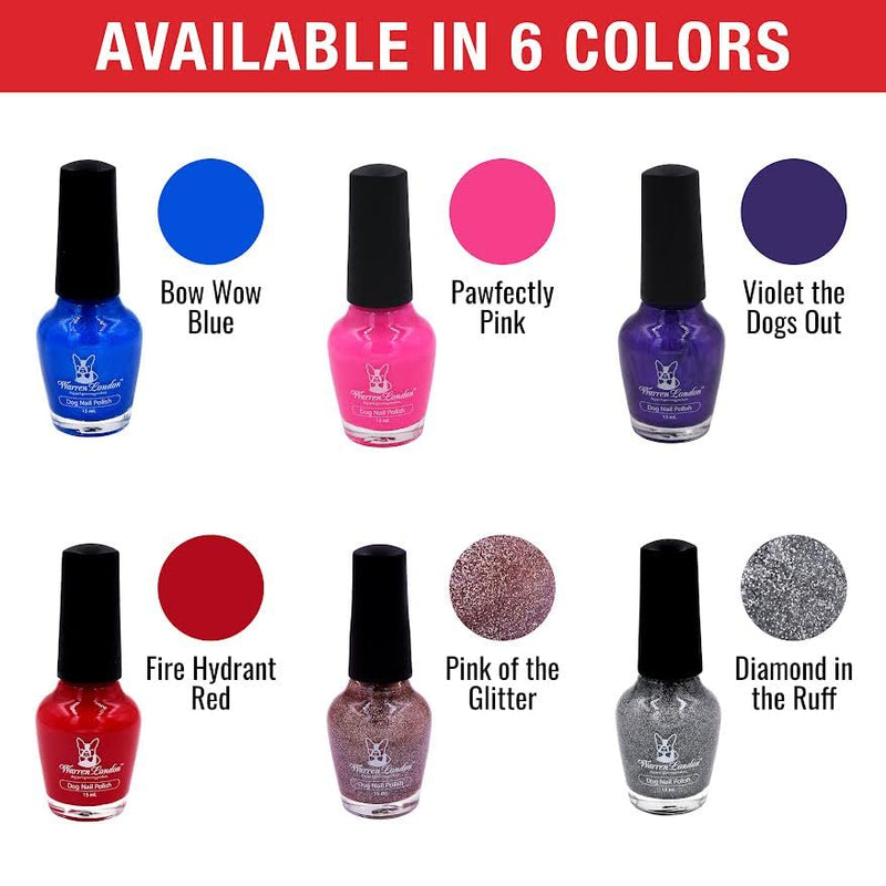 Warren London Dog Nail Polish in A Bottle Premium Coverage & Color- Made in USA- Red 0.51 Fl Oz (Pack of 1) Fire Hydrant Red - BeesActive Australia