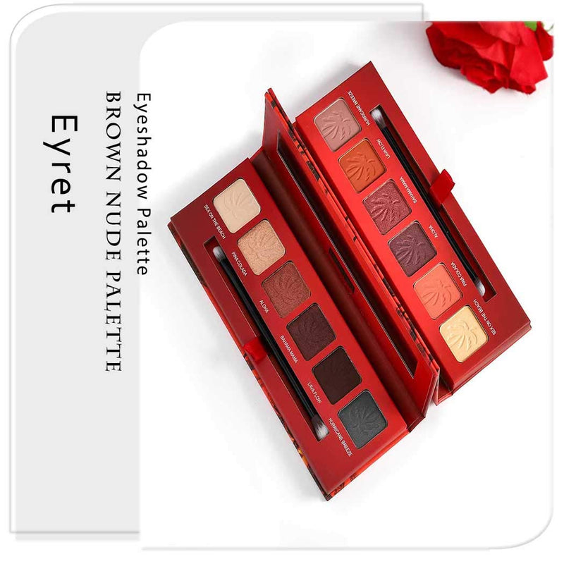 Eyret Matte Waterproof Brown Eyeshadow Palette 6 Colors High Pigmented Eyeshadow Pallet Long Lasting Professional Eye Shadow Beauty Make up Cosmetics for Women and Girls (Brown 1#) Brown 1# - BeesActive Australia