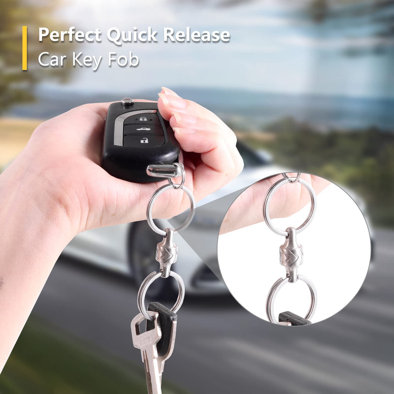 JEINAPA 316L Stainless Steel Quick Release Keychain, Pull Apart Detachable Double-End Swivel Keychain Heavy Duty Car Key Holder with 2 Key Rings (Tire-Shape) - BeesActive Australia